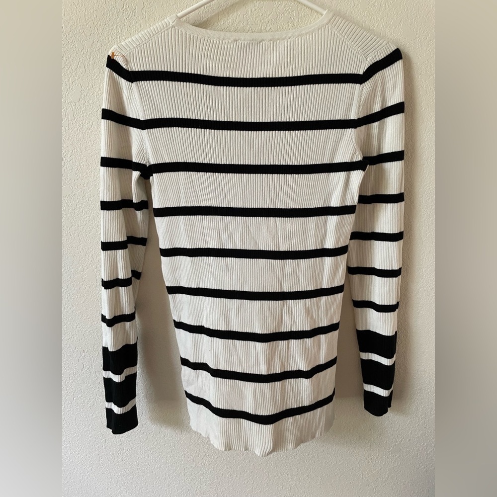 Vince Camuto black and white striped sweater - Picture 3 of 3